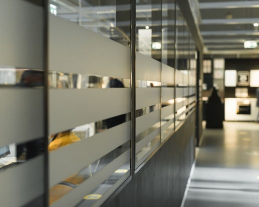 Office building corridor, interior inside. Selective soft focus. Defocus business background Office building corridor, interior inside. Selective soft focus. Defocus business background